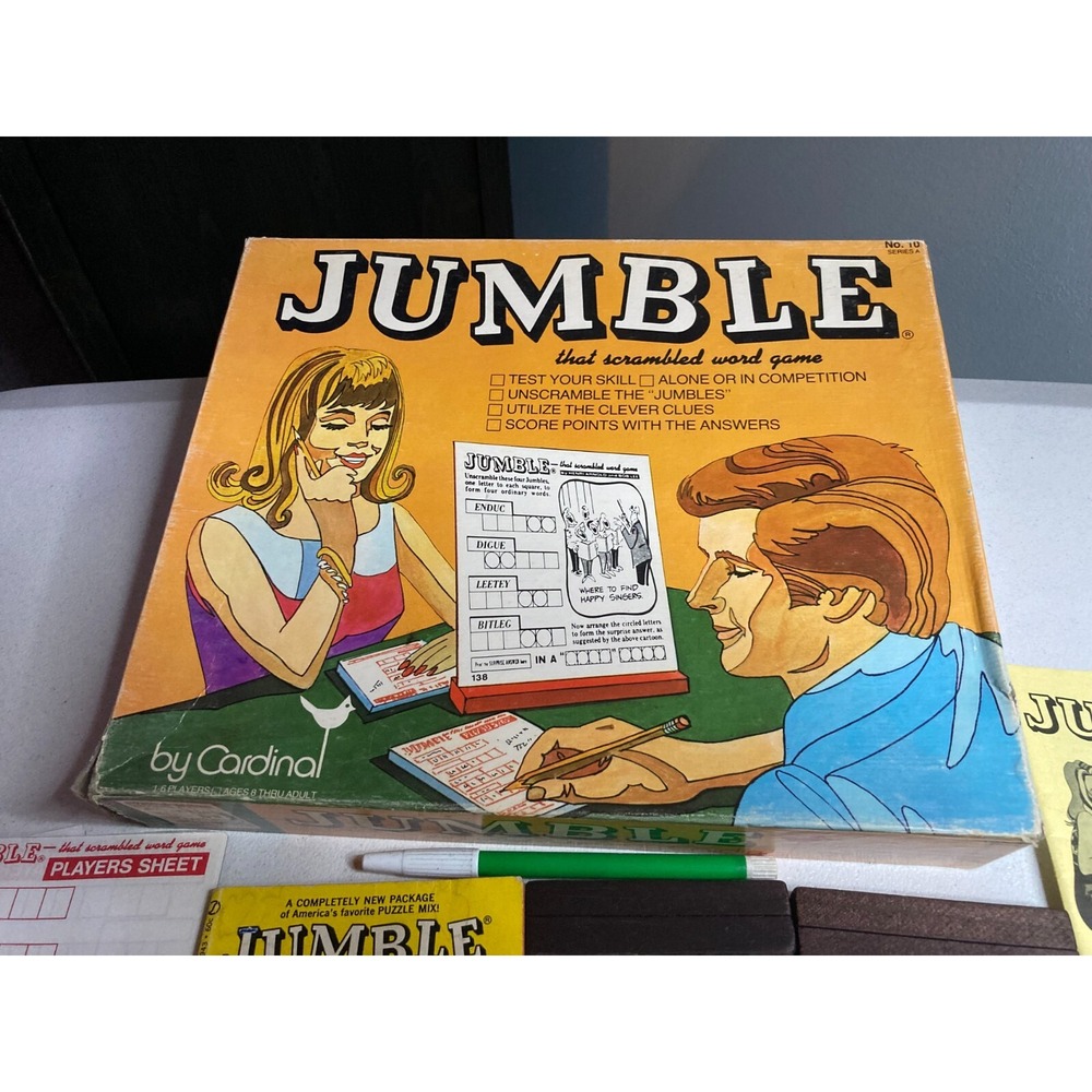 Vintage JUMBLE 1975 Board Game by Cardinal No. 10 Series A